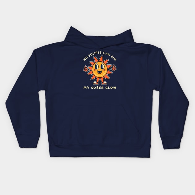 No Eclipse Can Dim My Sober Glow Kids Hoodie by SOS@ddicted